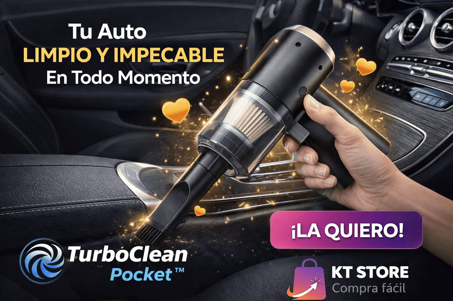 Mini Aspiradora Portátil 3 en 1 para Auto y Hogar