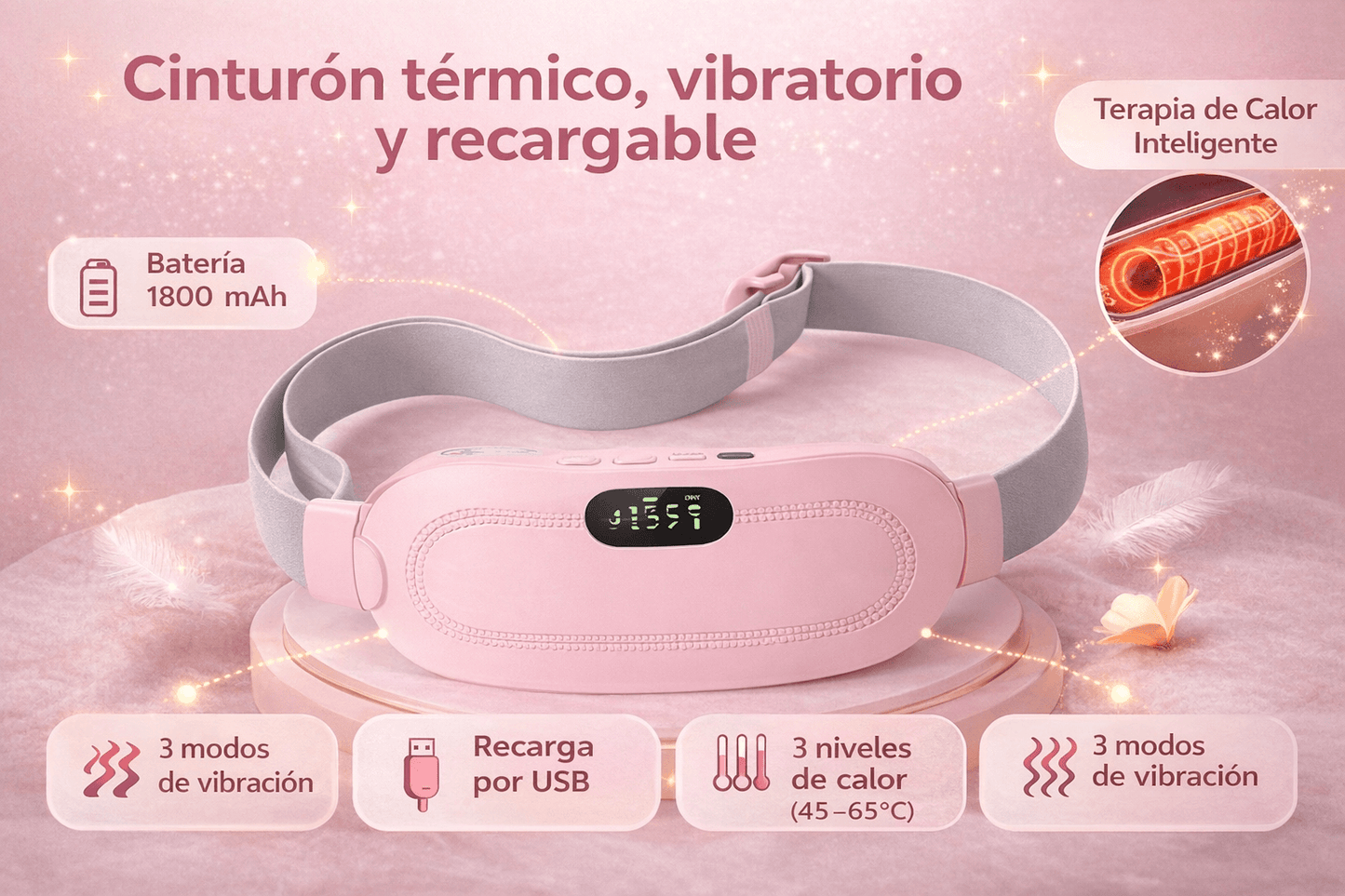 Alivio Menstrual – Cinturón Térmico Portátil Para Cólicos
